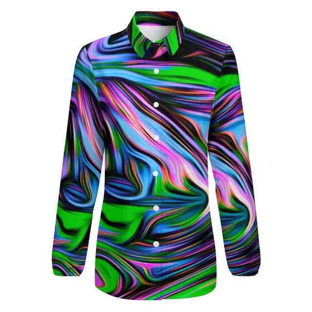 Neon Paint Swirl Blouse