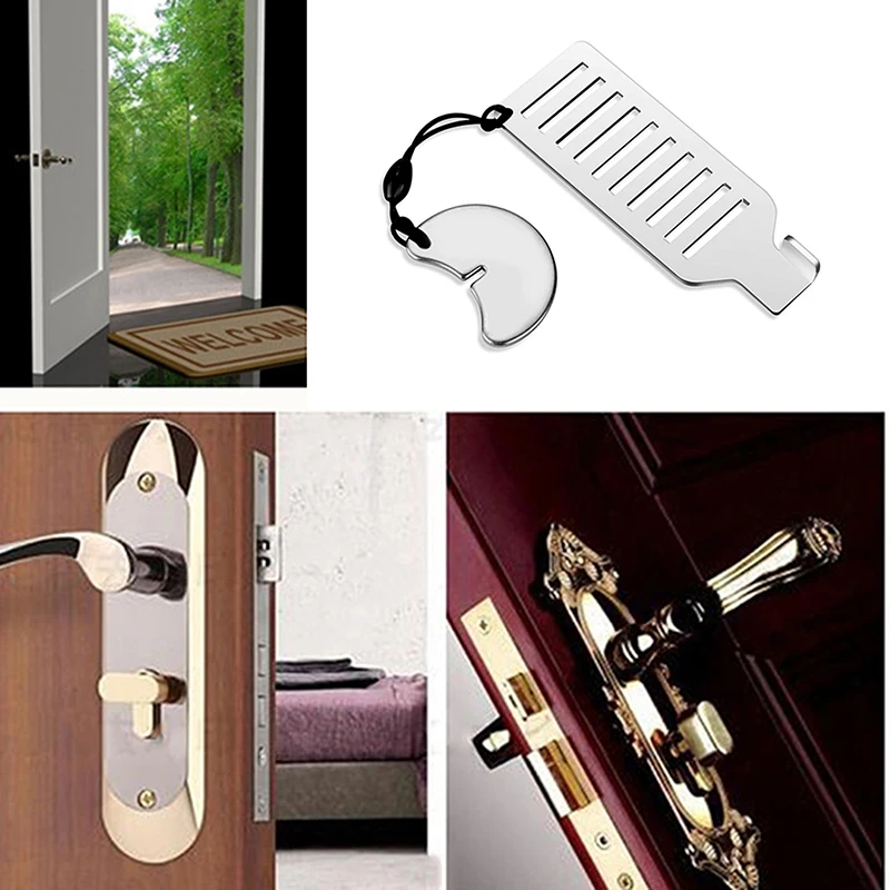 Pestillo de cerradura de puerta portátil de seguridad, dispositivo Manual  sin taladro para habitación de Hotel, para añadir agujeros de seguridad,  extraíble para seguridad de viaje - AliExpress