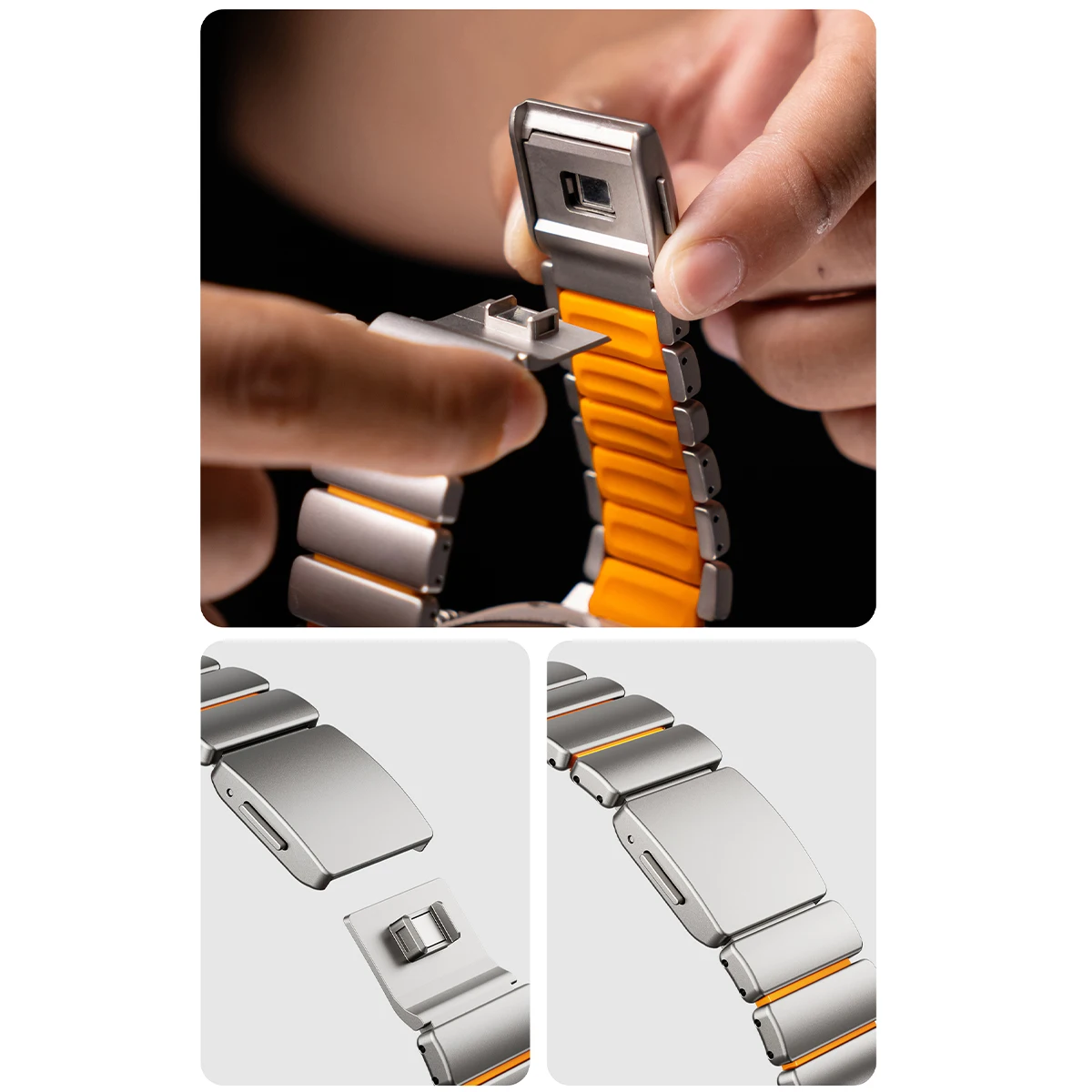 Titanium Strap with Metal Case - Premium Stainless Steel Cover
