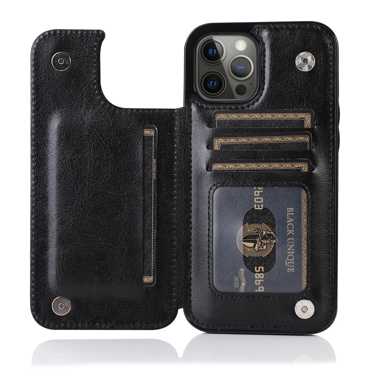 Luxurious Leather Phone Case with Card Slot and Shockproof Protection