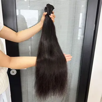 12A Bone Straight Raw Vietnamese Bulk Straight Human Hair For Braiding No Weft Straight Human Hair Bulk Extensions Bundles 1