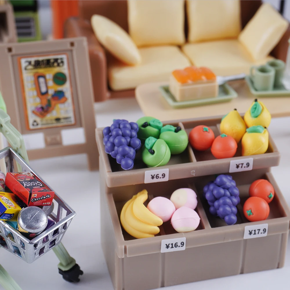 1:12 Scale Miniature Dollhouse Sofa Oven Bookcase Refrigerator Model For Doll Pretend Play Mini Kitchen Decor Accessories Toy 6
