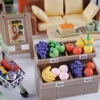 1:12 Scale Miniature Dollhouse Sofa Oven Bookcase Refrigerator Model For Doll Pretend Play Mini Kitchen Decor Accessories Toy 6