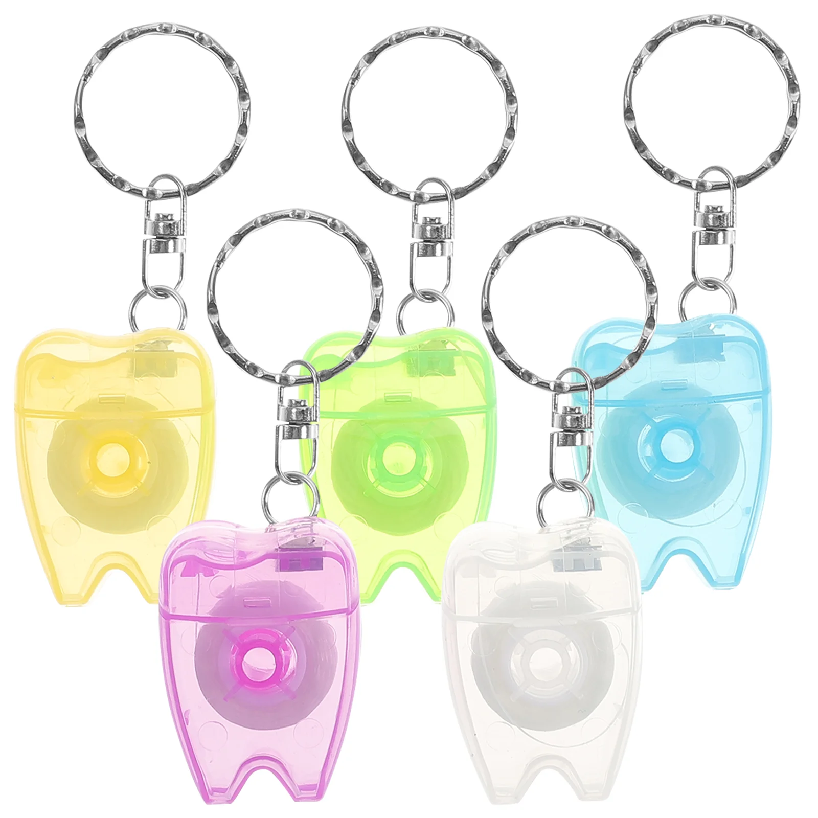 

5 Pcs Floss Sticks Travel Keychain Toothpicks Flossers Practical Dental Long Mint Flavor