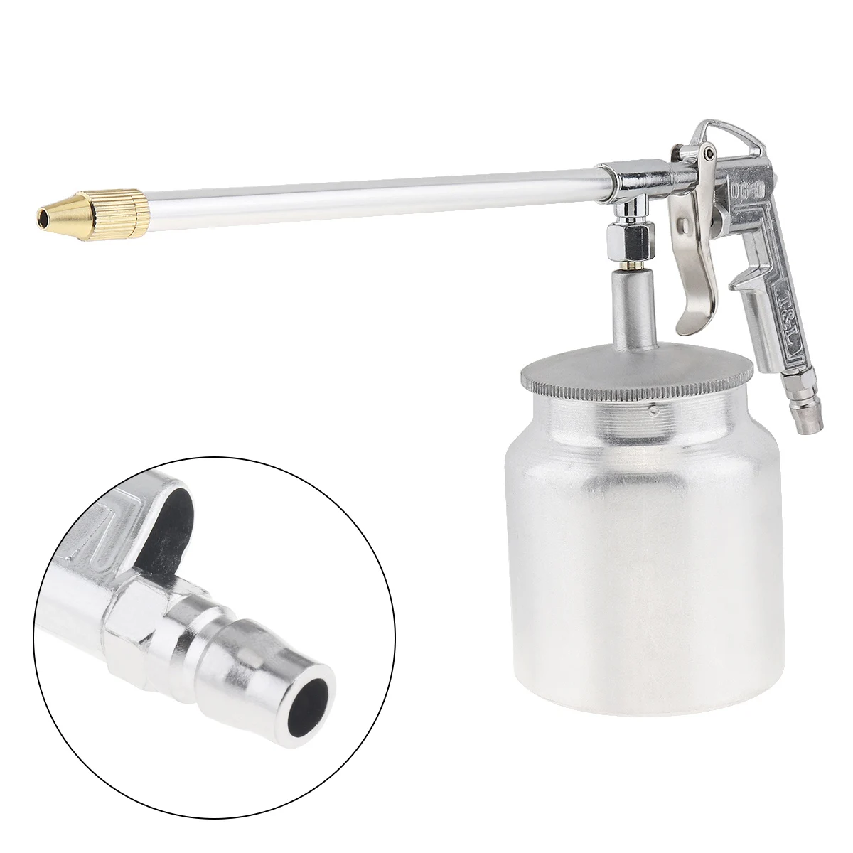 

Deep Cleaning Gun Silver Pot Type Pneumatic Spray Gun with 6mm Nozzle Caliber and Aluminum Alloy Pot