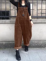 Winter Autumn Corduroy Jumpsuits Women Pants 2025 ZANZEA Casual Suspender Fashion Wide Leg Playsuits Rompers Streetwear Trouser - Image 3