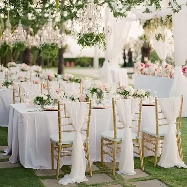 Ceinturage de Chaise en Mousseline de Soie, 30x270cm, 10 Pièces, Nministériels d, Ruban, Couverture de Nministériels d, Ceinture Arrière de Siège, Décor d'Hôtel, Banquet, Pays, Mariage, ix, Événement 3