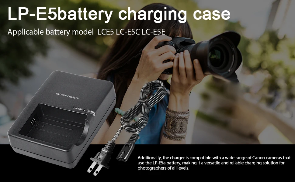 LP-E5 Battery Charger for Canon EOS 450D 500D 1000D