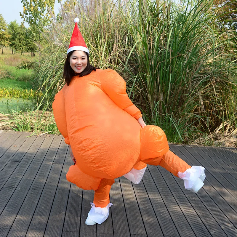 Halloween Turkey Inflatable Funny Cosplay Costume for Men Women Christmas Thanksgiving Festival Carnival Dress Up Party Cartoon