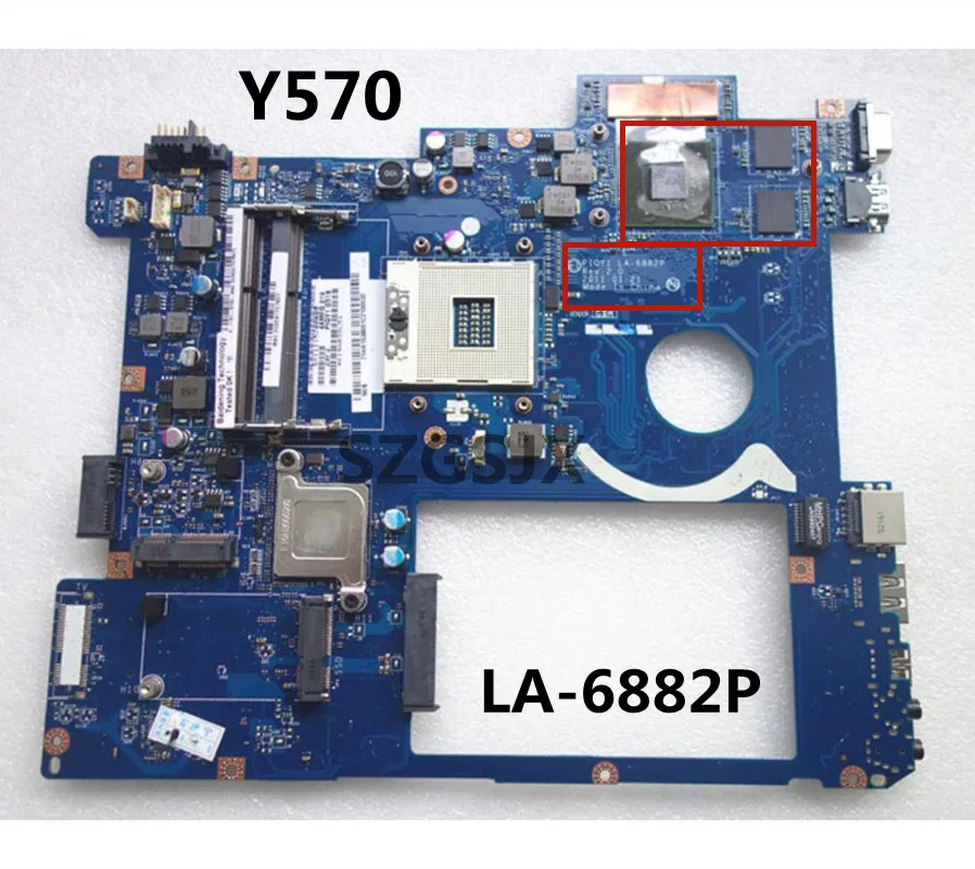 

PIQY1 LA-6882P Main Board For Lenovo Y570 Laptop Motherboard HM65 DDR3 GPU GT555M 1G Fully Working