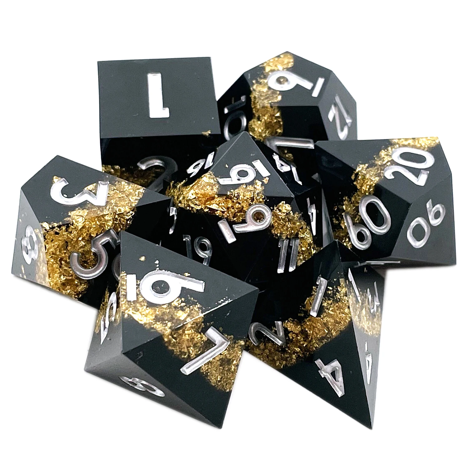 Resin Dice 7PCs Dnd Set Solid Polyhedral D&D Dice DND For Role Playing Rpg Rol Pathfinder Board Game Dragon Scale Gifts