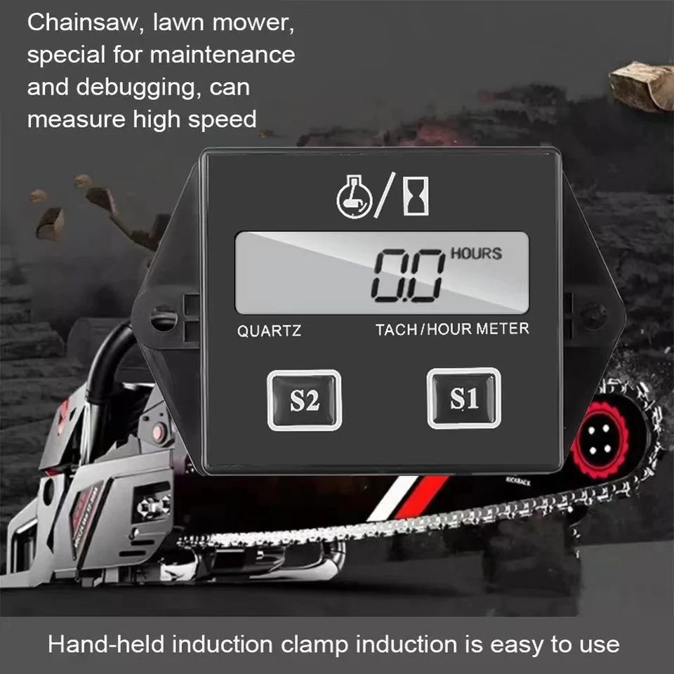 New Digital Engine Tachometer Hour Meter Instrument Induction Tachometer Display for Motorcycle Engine Chainsaw Bicycle Boat tachometer gauge,engine tachometer,tachometer meter