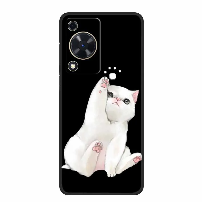 Cute Cartoon Cat Black Silicone Soft Phone Case -  Back Cover