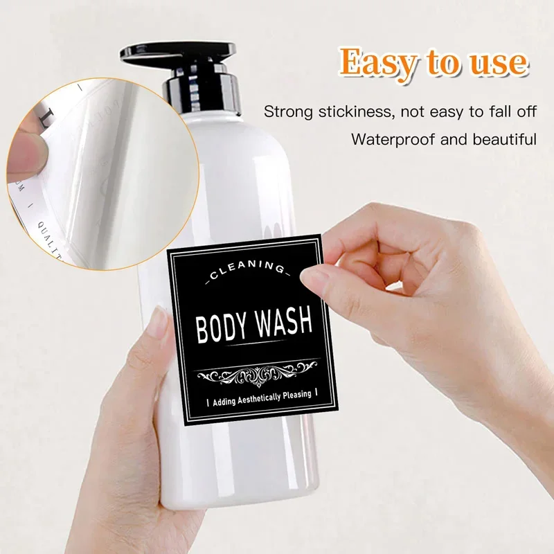 Bathroom Labels Sticker Set 6/7/8PCS Waterproof For Bottle