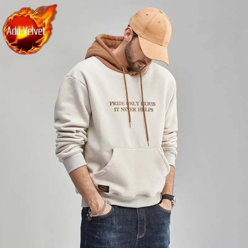thumbnail image 1 of Sudadera con capucha holgada de otoño para hombre, sudadera con capucha cálida para hombre, ropa Y2k, divertida, emo, de invierno, nueva, de alta calidad, sudadera barata y sencilla, 1 of 5