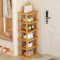 Multifunctional 6 Layers Shoes Rack Bamboo Shoe Cabinets Stackable Stand Shoes Storage Shelf Organizer For Entryway Livingroom 2