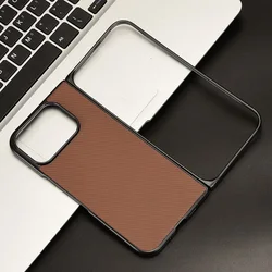 Sleek Carbon Fiber Leather Protective Phone Case for Google Pixel 11 Pro Fold (Brown)