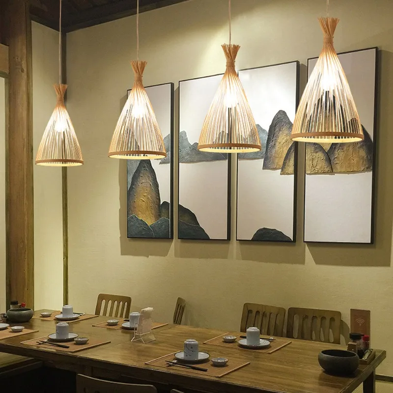 

Плетеные люстры из натурального ротанга ручной работы, винтажные подвесные светильники из бамбука, Подвесная лампа для гостиной, подвеска для ресторана