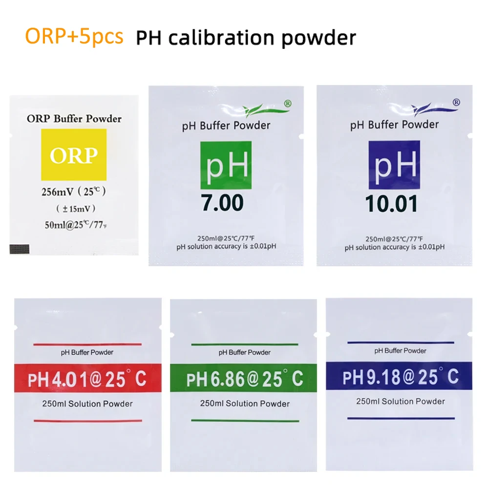 

PH Buffer Powder 4.00 6.86 9.18 ORP 7.00 10.01 Calibration Powder 256mv 25c Correction Solution Powder for Testing Measure