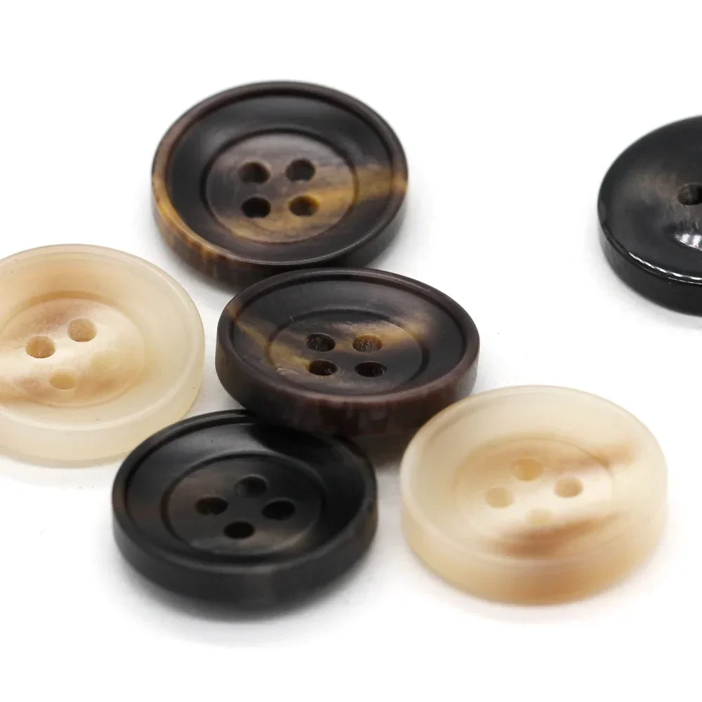 DOTOLLE 15/20/25mm Classical Horn Resin Buttons for Clothes Man Coat Suit Handmade Decorations Sewing Supplies 3