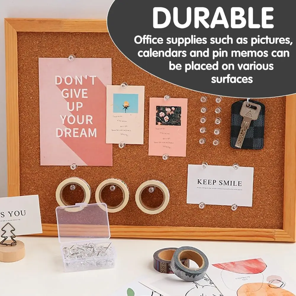100pcs Push Pins Thumb Tacks Clear Gold Stick Pins for Wall Hangings Cork Board Map Calendar Photo Home Office DIY Craft Project