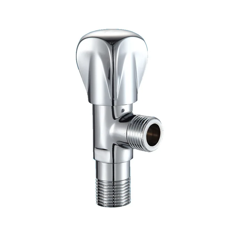

1PC Brass Chrome Triangle Valve Toilet Water Heater Big Mushroom Wheel Explosion Proof Antifreeze Triangle Valve Thread G1/2'