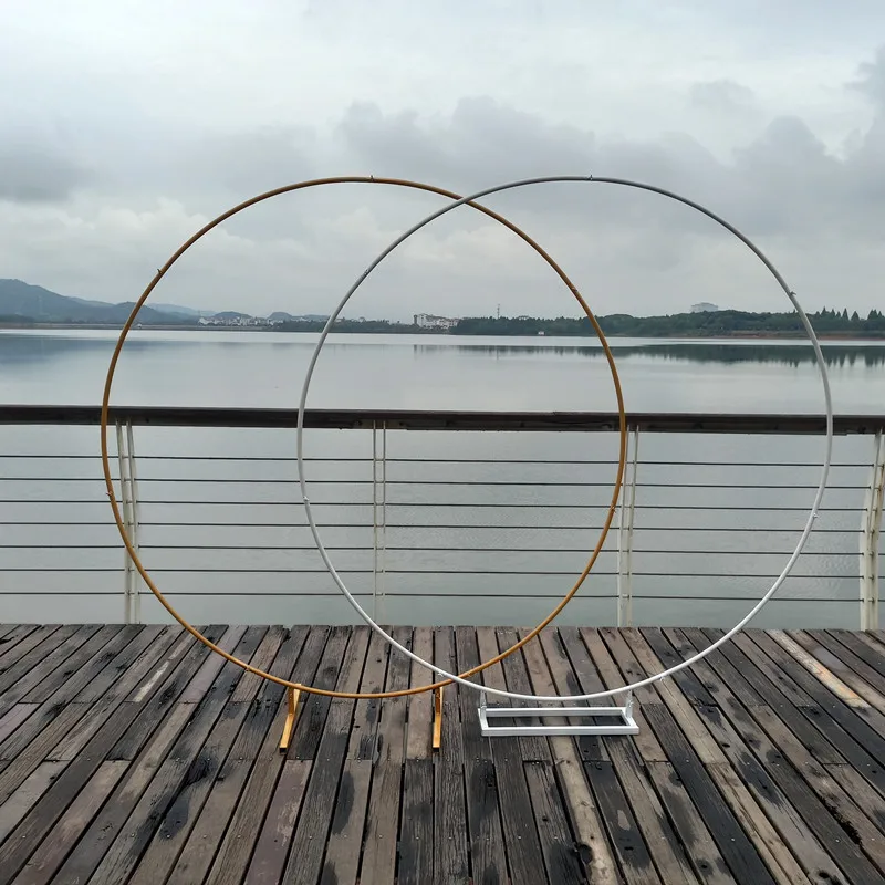 circle Wedding Arch Background Wrought Iron Shelf Decorative Props DIY