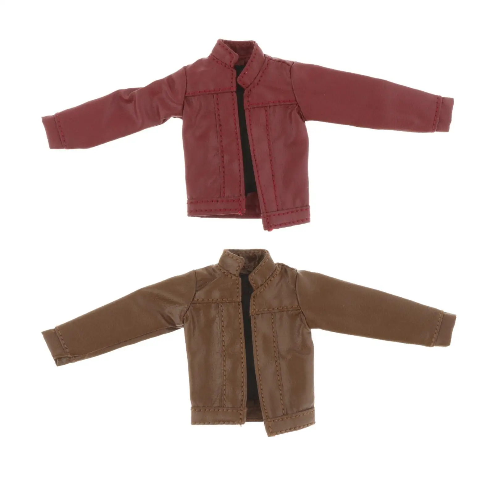 

1:12 Scale Miniature Biker Coat Fashion Retro Miniature Soldier Costume for 6'' inch Female Soldier Action Figures Accessory