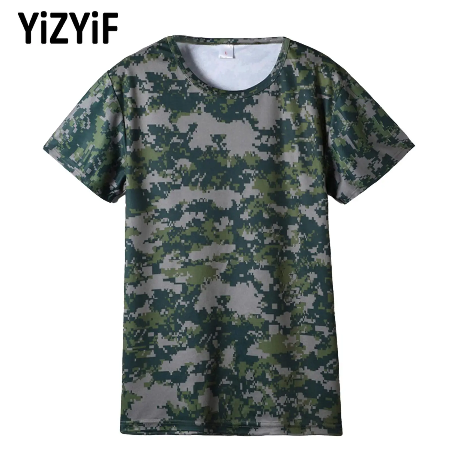 

Kids Boys Girls Camouflage Print T-Shirt Round Neck Short Sleeve Sports Top Unisex Children Sport Training Athletic Shirt