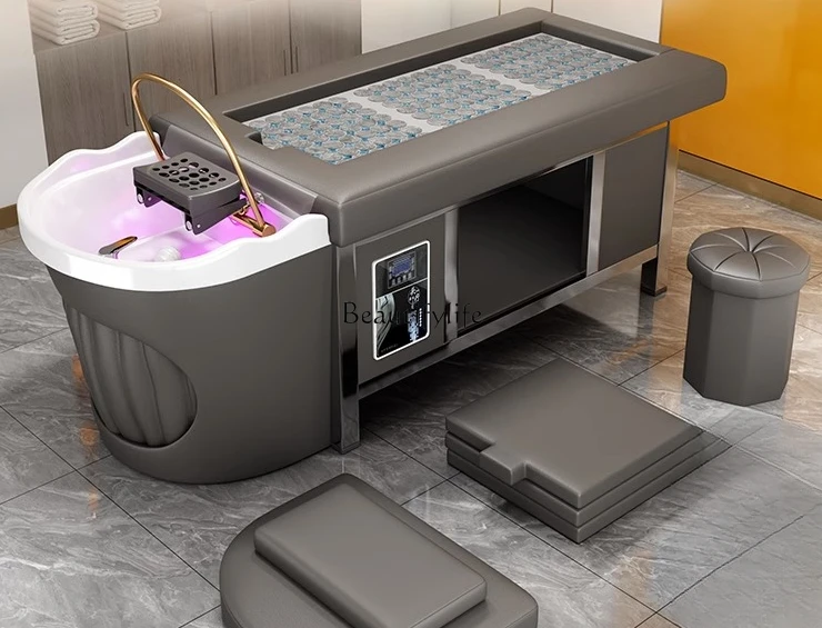 Water Circulation Fumigation Moxibustion Head Therapy Shampoo Chair Hair Saloon Dedicated Thai Massage Bed