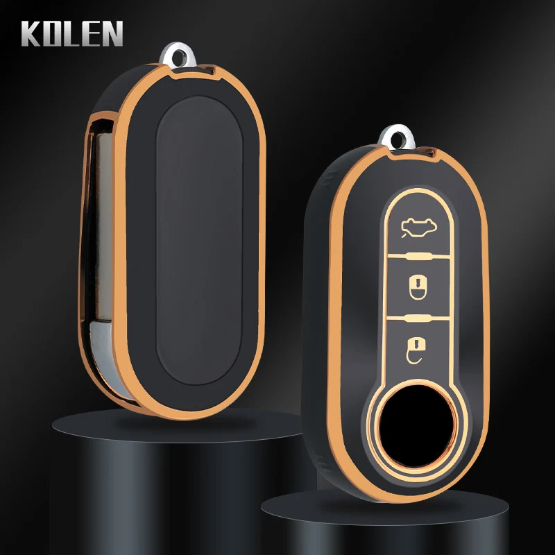 Key Case Cover TPU Car Folding Key Fob For FIAT 500 Ducato Panda Punto 500L Lancia Musa Citroen Jumper Peugeot Boxer