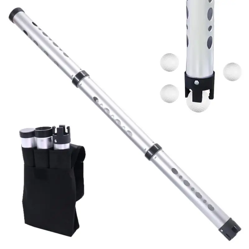 

Трубчатый коллектор для мячей для гольфа, помощь в тренировках, легкий нержавеющий держатель для мяча для гольфа с хранилищем