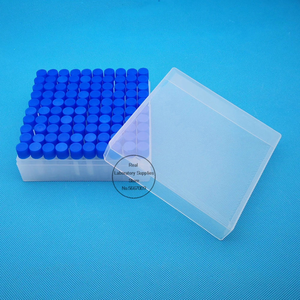 100pieces plastic 1.8ml freezing tube + one piece 100 vents plastic Freezing tube storage box for experiment