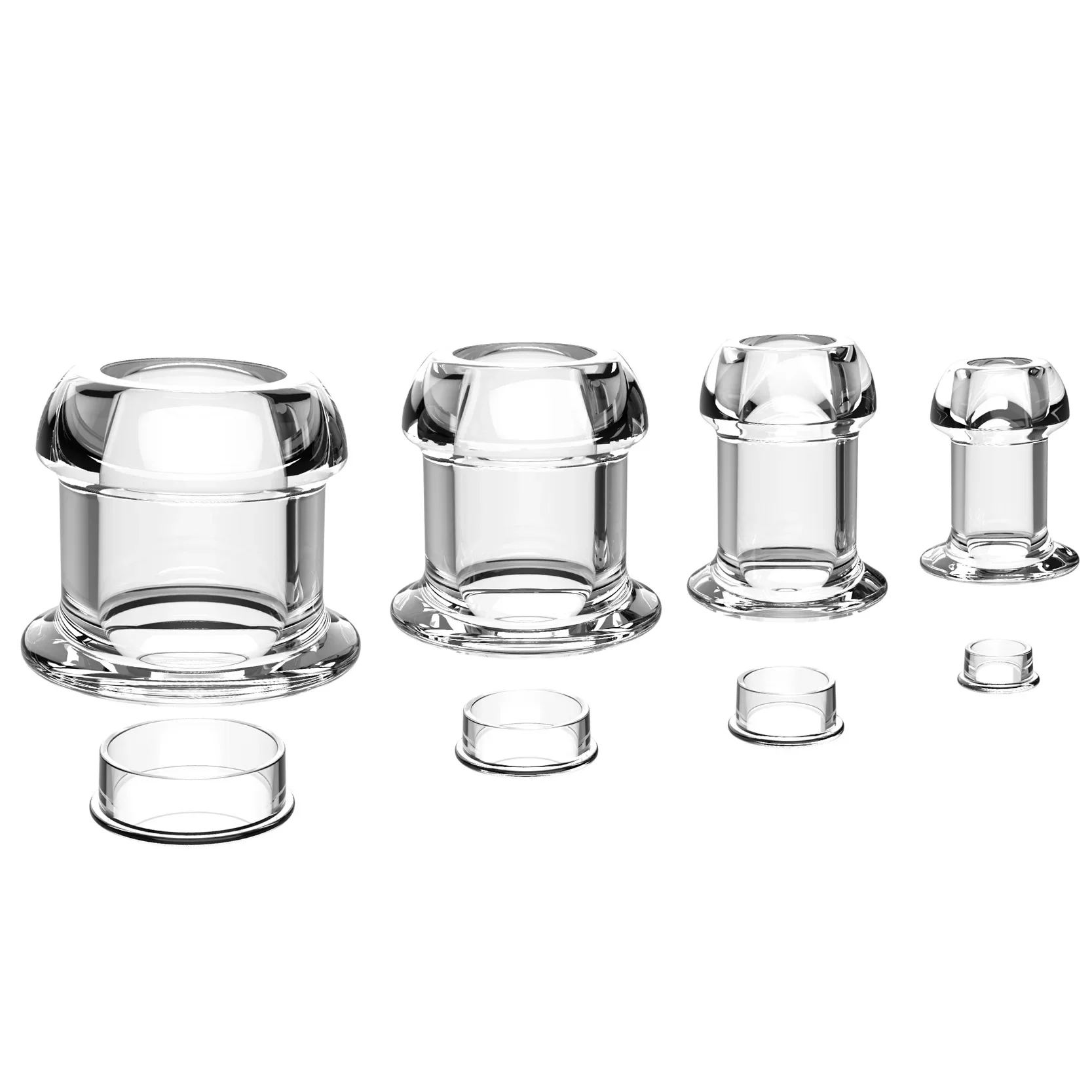 Hollow Plug with Silicone Stopper Butt Plug TPE Transparent Tunnel Anal Speculum Expander Dilator SM Sex Toy for Couples