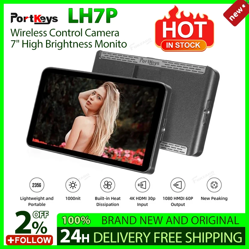 Portkeys LH7P Wireless Camera Control 4k Monitor DSLR Studio Monitors 1000nit On-Camera Field Audio Screen for Sony FX3 FX30 A7C