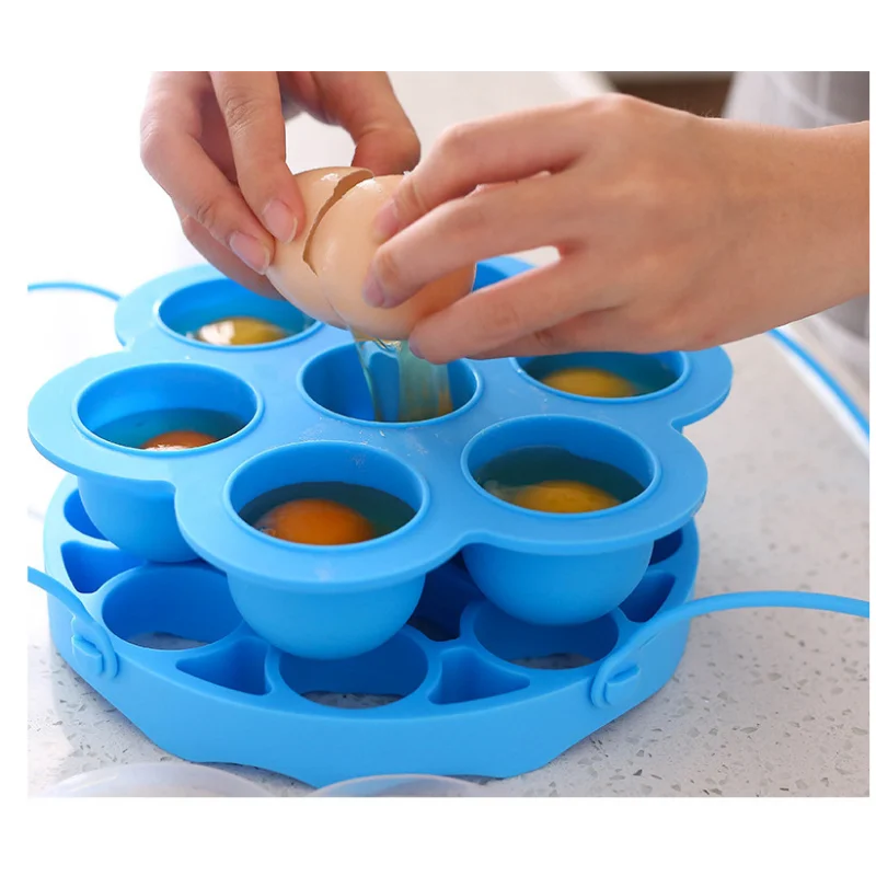 Compatible Egg Steamer Rack with Handle Silicone Sturdy Construction 9  Holes Egg Steamer Kitchen Supplies - AliExpress