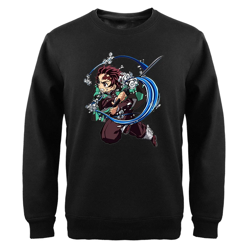

Demon Slayer Anime Sweatshirts Manga Tanjirou Graphic Oversized Kimetsu Pullover Casual Fleece Long Sleeve Moletom Clothes