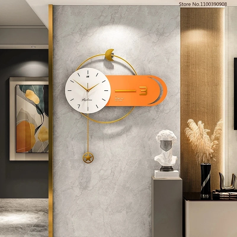 at lege Vedhæft til Spild Light Luxury Wall Clock Modern Design Geometry Simple Single Side Mute  Wooden Hanging Clock Living Room Background Kitchen Decor| | - AliExpress