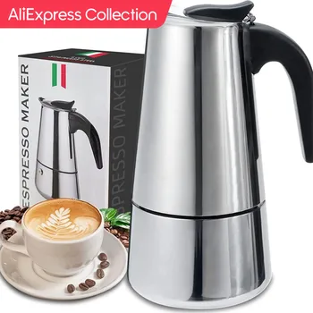 AliExpress Collection 모카 포트 카페 머신, 에스프레소 컵 커피 메이커, 라떼 퍼콜레이터 스토브, 탑 모카 커피 메이커, 4 컵, 6/9 컵