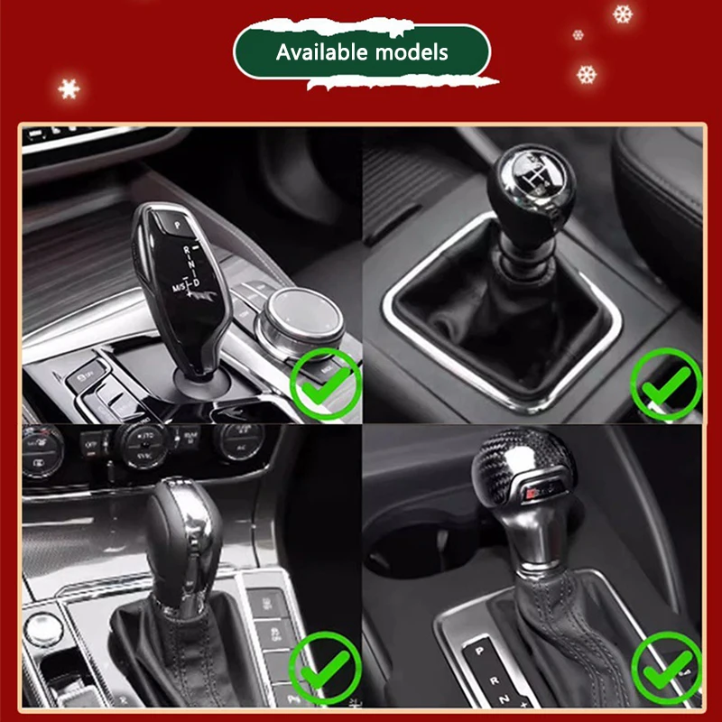 Christmas Car Shift Lever Cover Protector Red Green