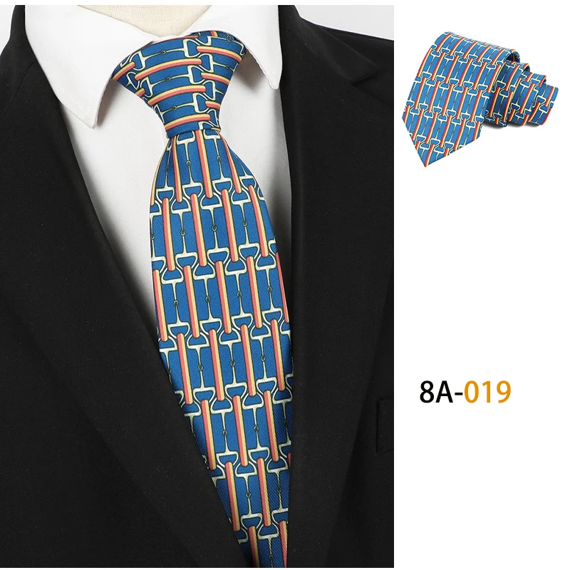 Herrenmode-Krawatte, 8 cm, weiche Neuheits-Krawatte, blau, rot, grün, Farbe, Krawatten für Männer, gepunktetes Blumen-Krawatte, Hochzeit, Geschäftsgeschenk – Detail 22