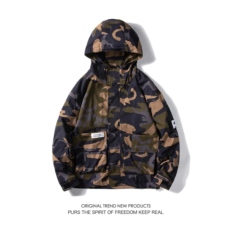 

Новинка Весна 2022, куртка с капюшоном для инструментов, мужская Тонкая Повседневная спортивная толстовка, камуфляжная уличная куртка
