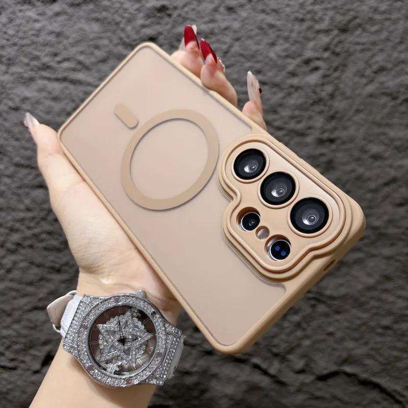 Luxury Shockproof Magnetic Case with Matte Clear Back Cover