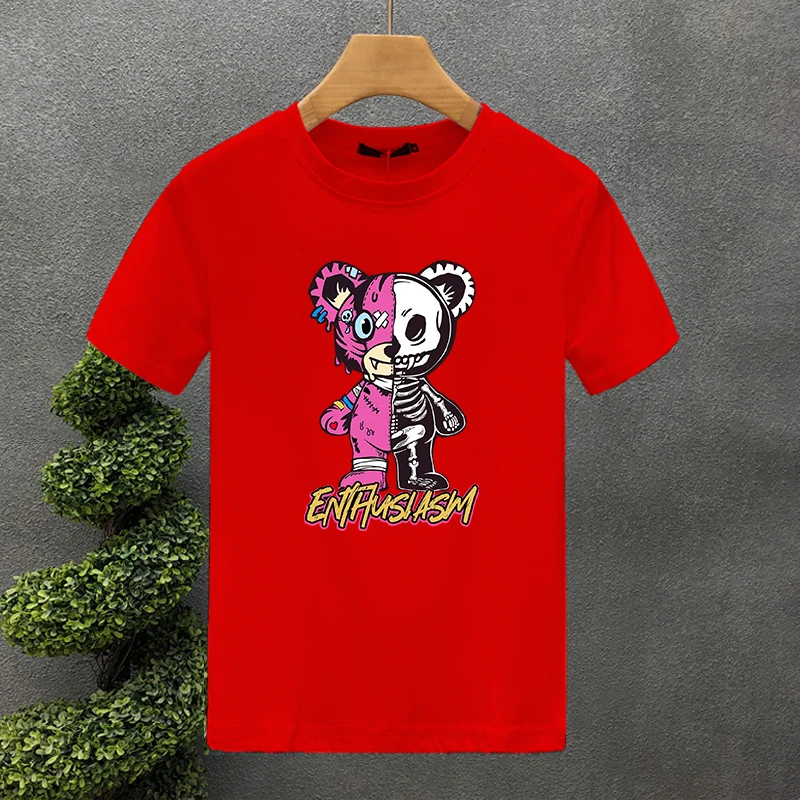 T-shirt con stampa robot bear per uomo e donna in cotone_voghion.com