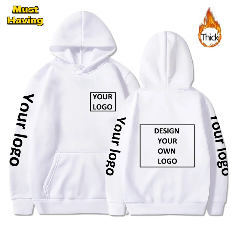 

Толстовки с капюшоном с персонализированным принтом, толстовки с капюшоном с индивидуальным рисунком, зимний теплый пуловер, топы, унисекс, Одежда большого размера