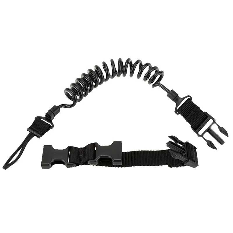 Elastic Tactical Spring Lanyard Key Chain for Outdoor Hunting