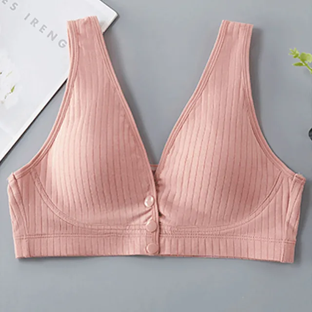 Cotton Maternity Nursing Bras Pregnant Breastfeeding Front Button Thin Breatable Pregnancy Women Underwear No Underwire Bralette - Image 3