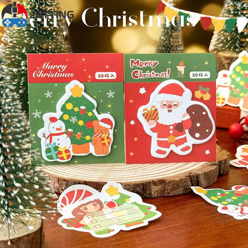 

20 Sheets Merry Christmas Memo Pad Cute Message Notes Decorative Notepad Note Material Paper Stationery Office Supplies Gift