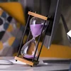30/60 Minutes Wooden Four-column Handmade Glass Hourglass Sandglass Children Do Homework Timer Creative Sand Clock Home Decor 3