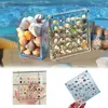 Acrylic Magnetic Seashell Display Box 36/64Grids Circle & Heart Jewelry Display Cases Container With Lid Small 2